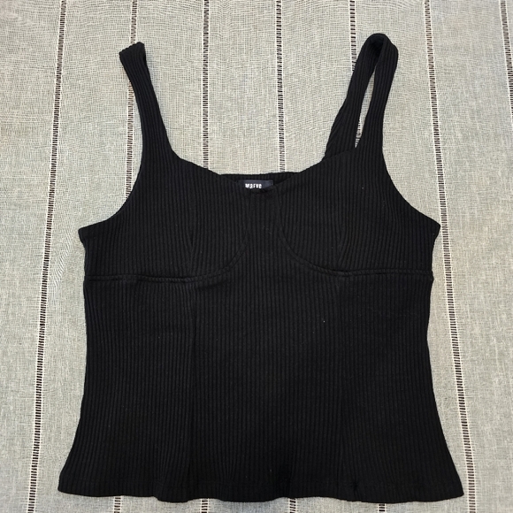 Maeve Crop Top Anthropologie Retro Black Size Xl - Picture 9 of 11